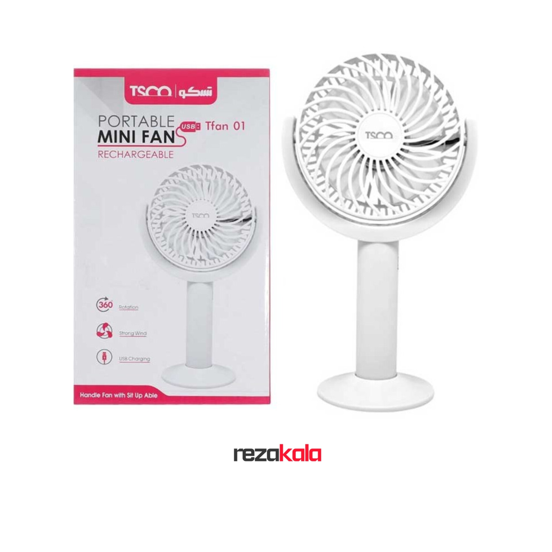 پنکه رومیزی شارژی تسکو مدل TFAN 01